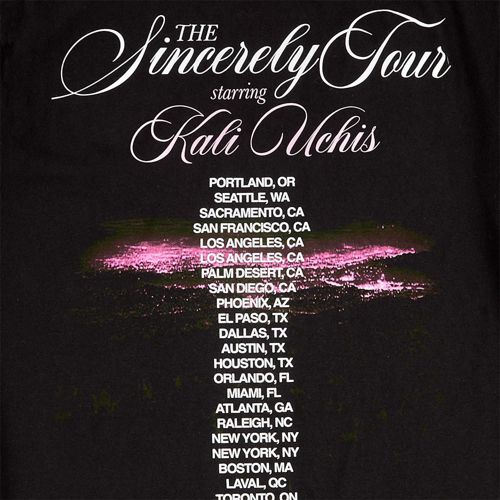 Sincerely, Tour Black Poster Tee - Image 4
